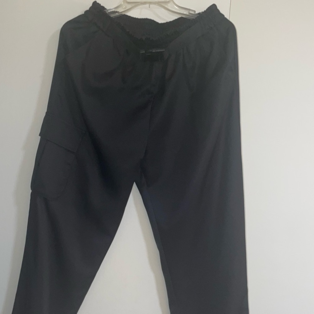 Black Relaxed Fit Track Pants with Soft Fabric & Buckle Belt
